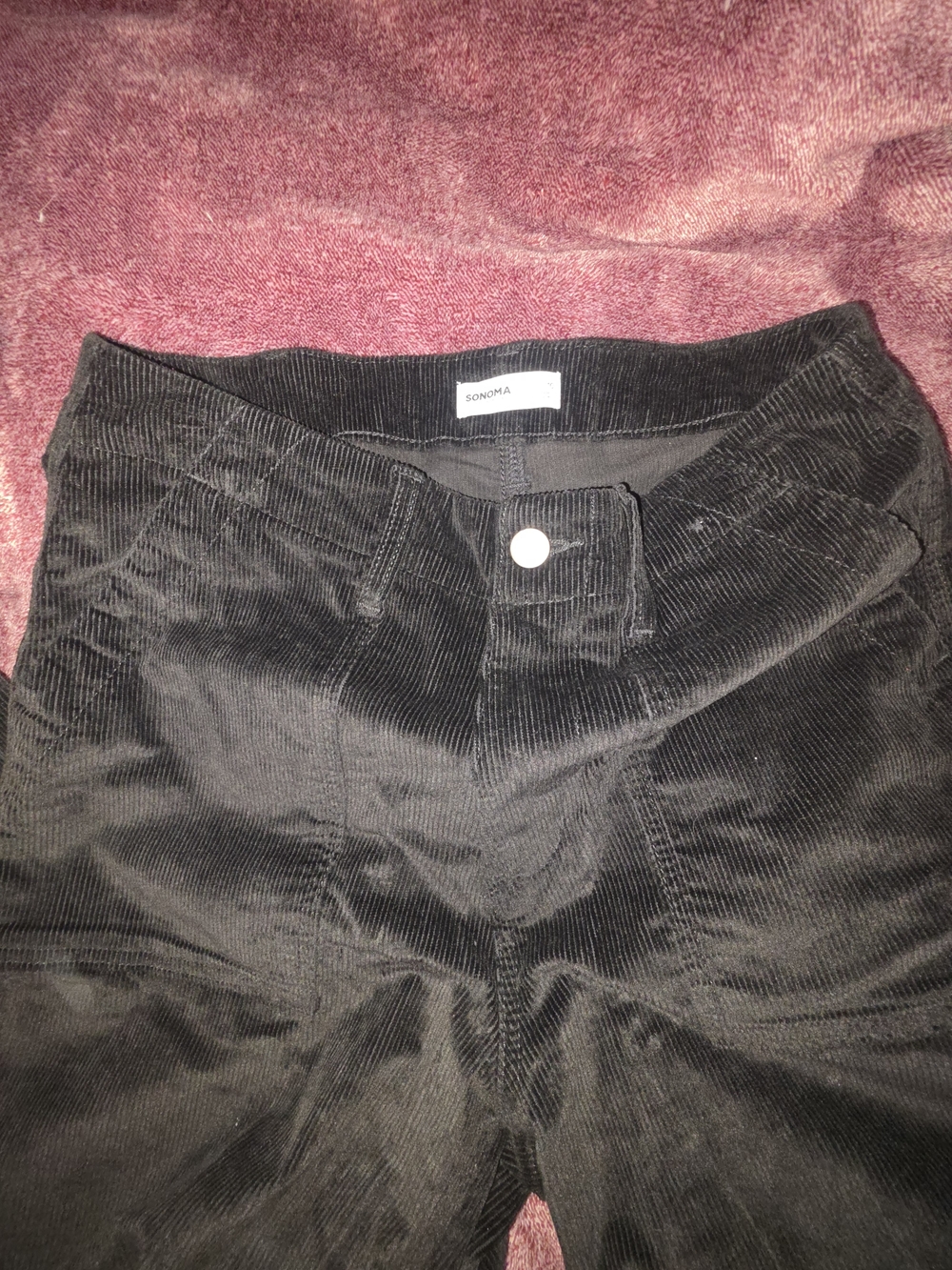 SONOMA Black Corduroy Front-Button Pants